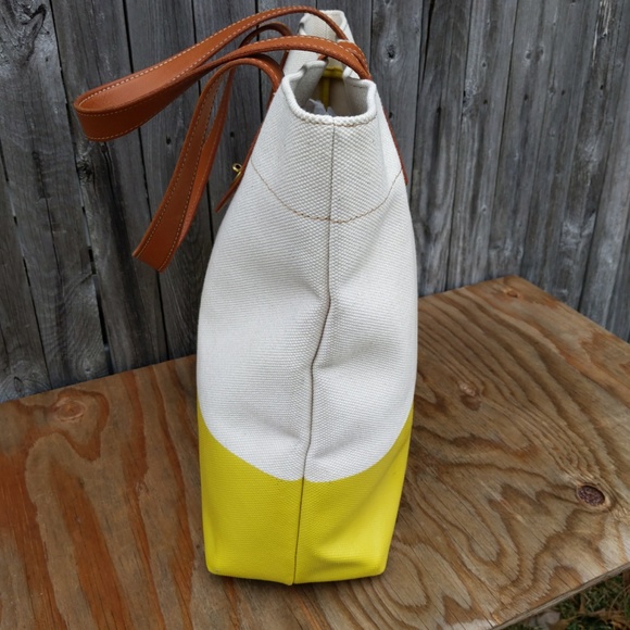 Fossil  Coated Canvas Leather Tote Shopper Bag - Picture 3 of 8